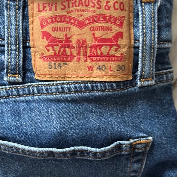 Levi's Blue Straight Denim with Distressed Details - Picture 2 of 5